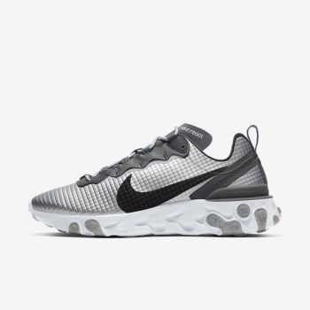 Nike React Element 55 Premium - Férfi Utcai Cipő - Metal Titán/Platina/Sötét Szürke/Fekete